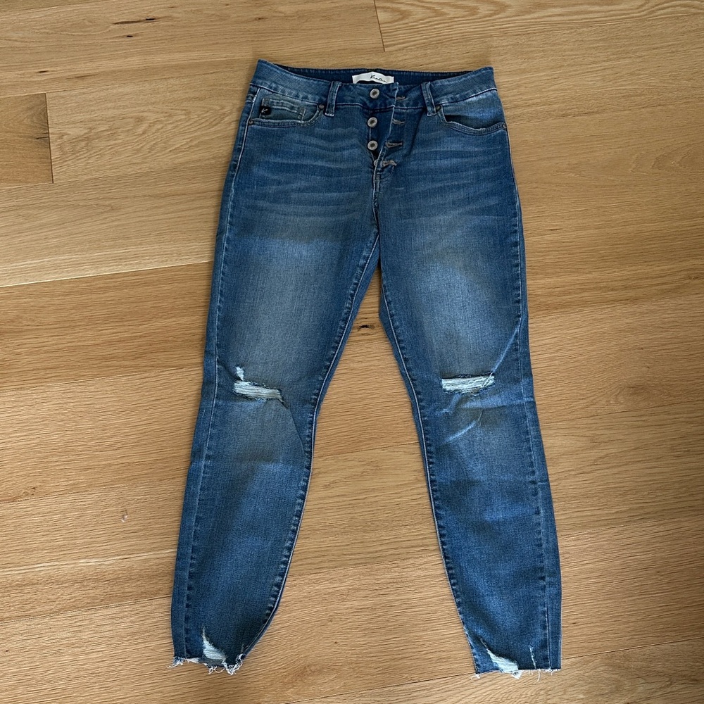 KanCan Dark Blue Distressed Skinny Jeans